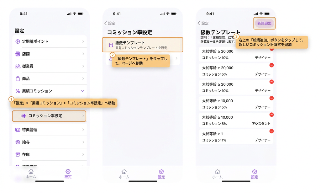 【BOSS】実績段階のテンプレートを設定するにはどうすればよいですか