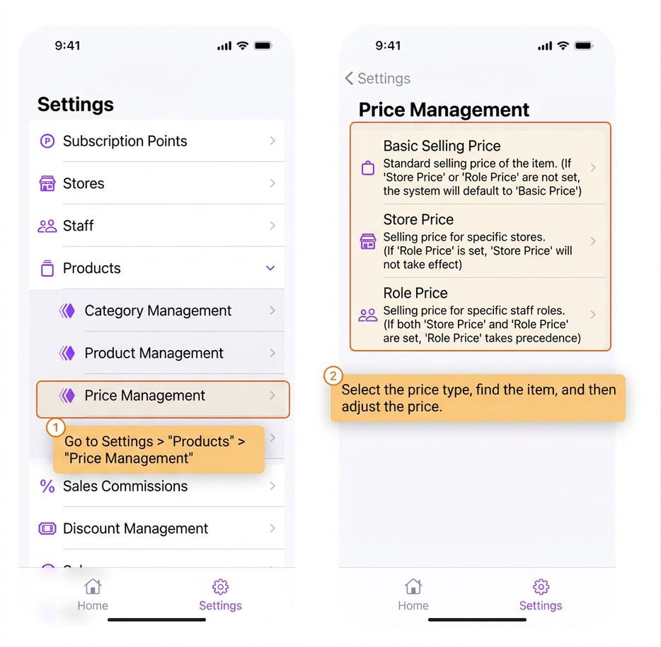 [BOSS] How do I set product prices, e.g. base price, store price, position price — and what are the differences between these price types?