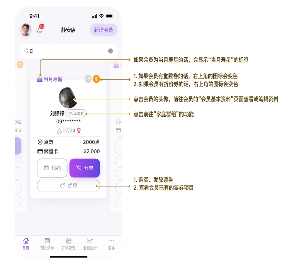eHairPOS 美发 POS 系统|【POS】会员介面功能概览 【POS】会员介面功能概览