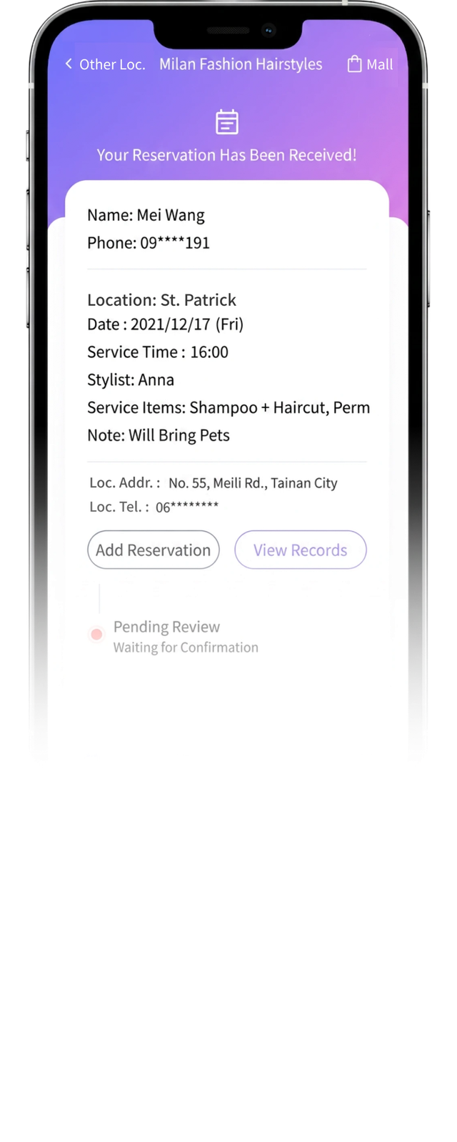 eHairPOS salon POS system — eHairPOS hair salon management app screens: online booking, checkout and member wallet eHairPOS hair salon management app screens: online booking, checkout and member wallet (3/3)