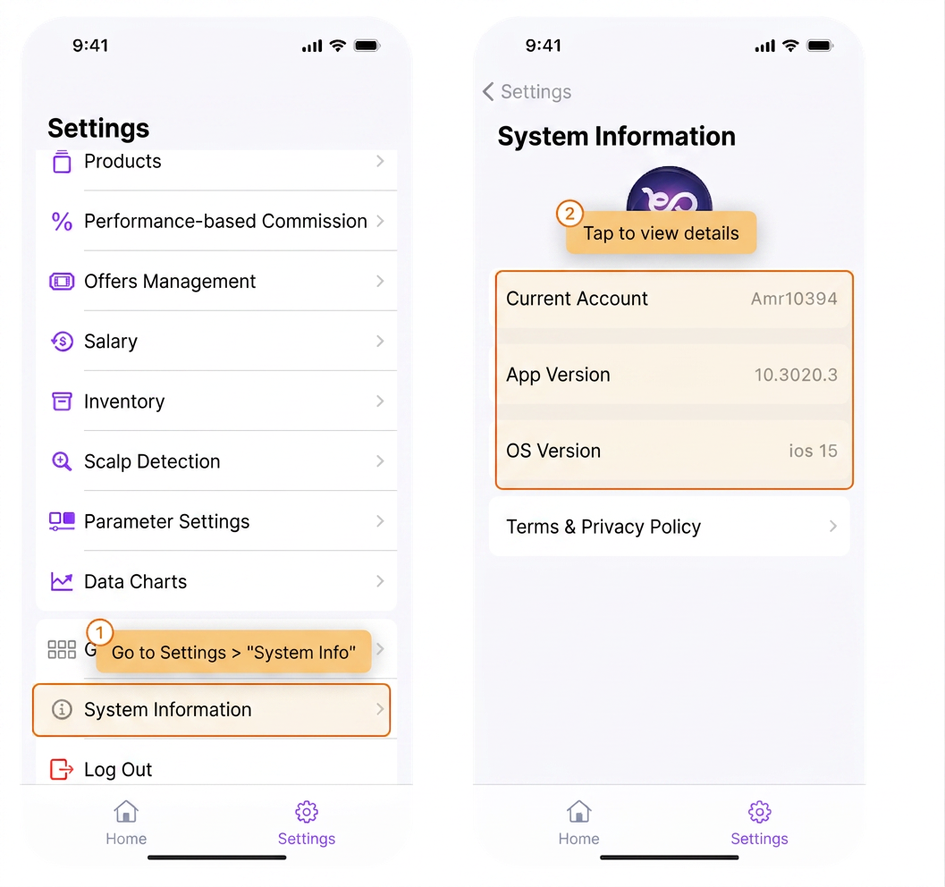 [BOSS/POS] When reporting an issue and asked for the system version, where can I find the current app version?
