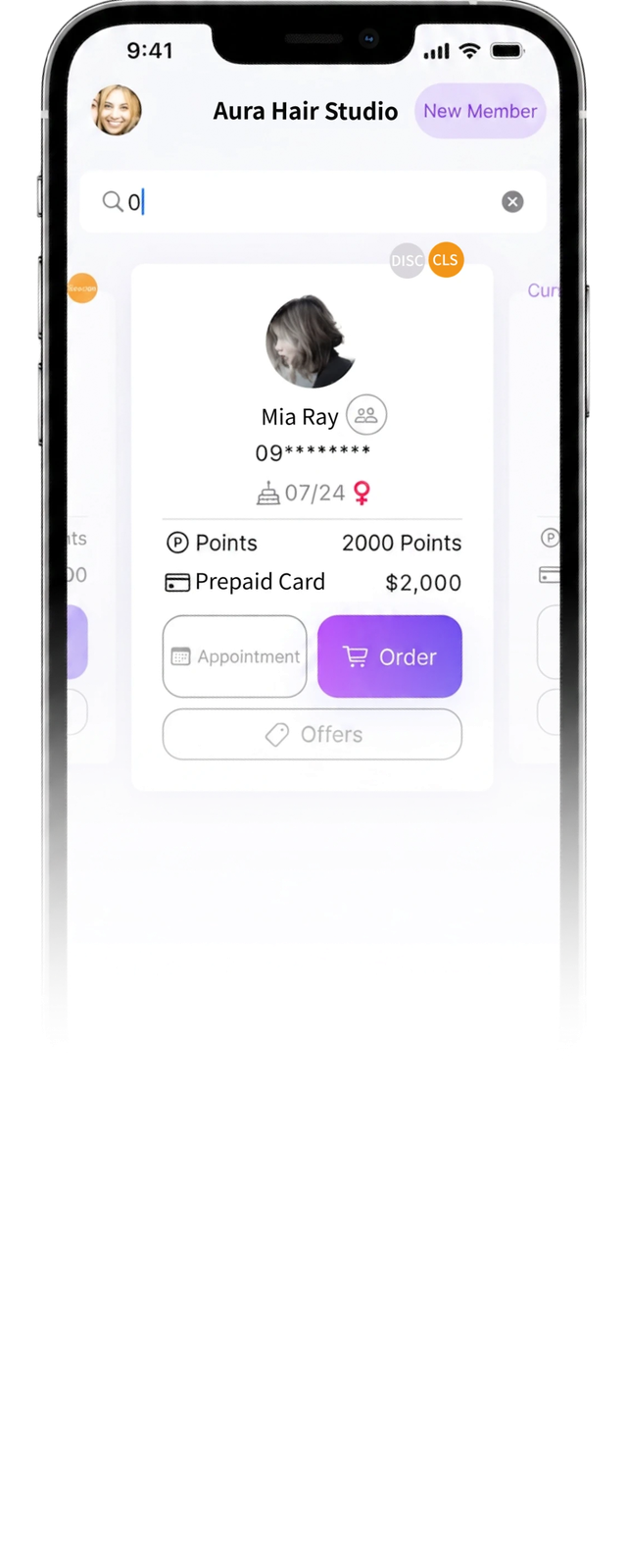 eHairPOS salon POS system — eHairPOS hair salon management app screens: online booking, checkout and member wallet eHairPOS hair salon management app screens: online booking, checkout and member wallet (2/3)